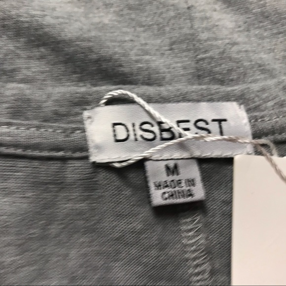 DISBEST Womens T-Shirt Size M Gray Comfy Loose - Picture 4 of 7